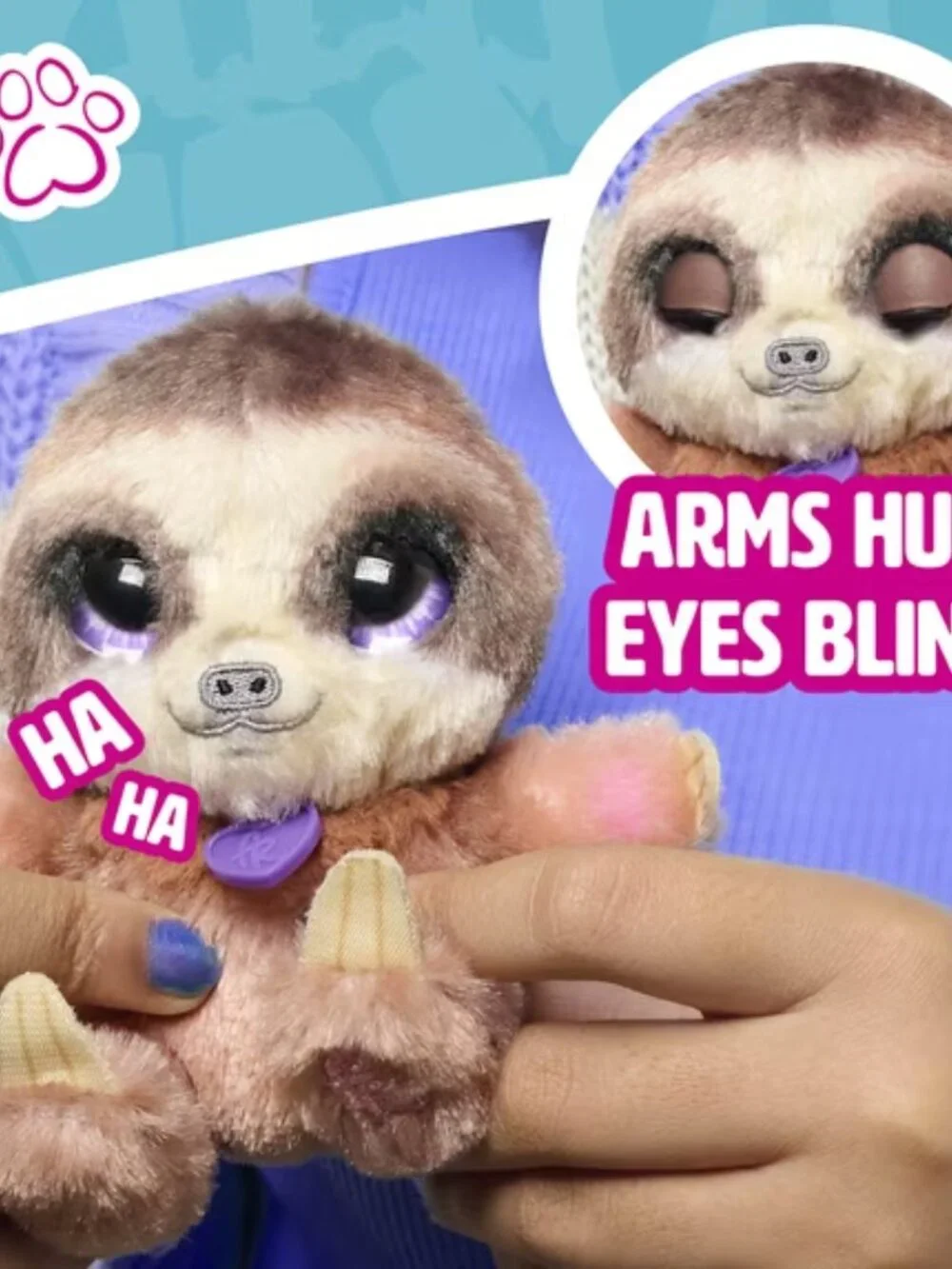 FurReal My Minis Little Hugs Sloth Interactive Plush 4.5